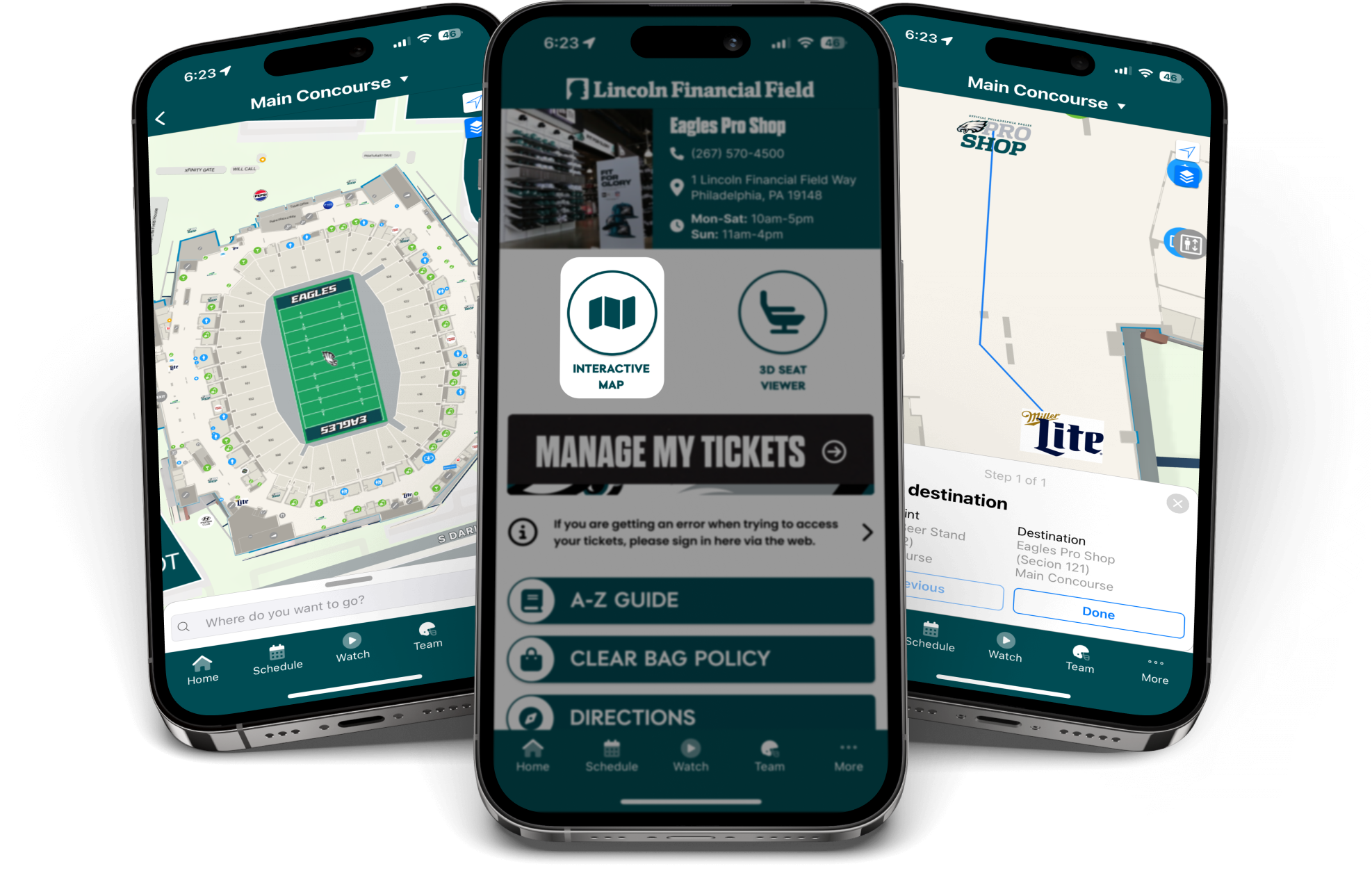 Navigate Lincoln Financial Field like never before with the Eagles Mobile App’s Stadium Interactive Map.